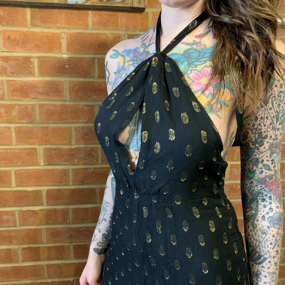 Vintage 1990’s silk halter maxi dress